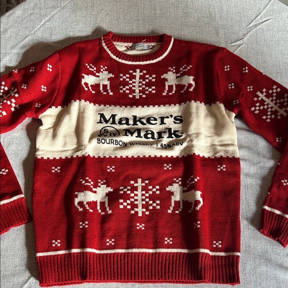NWOT. Mens. Maker’s Mark. Red and Cream Men's Sweater XL - Picture 5 of 13